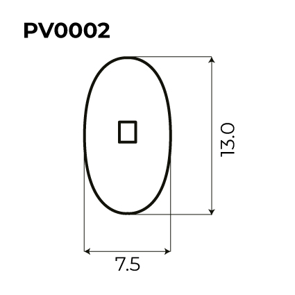 PLAQUETA PVC A PRESIÓN OVALADA 25uds