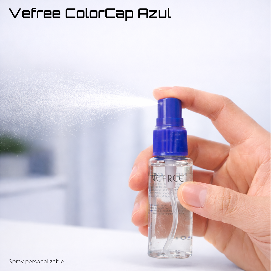 EXPOSITOR SPRAY LIMPIA GAFAS VEFREE 20ml AZUL 24uds
