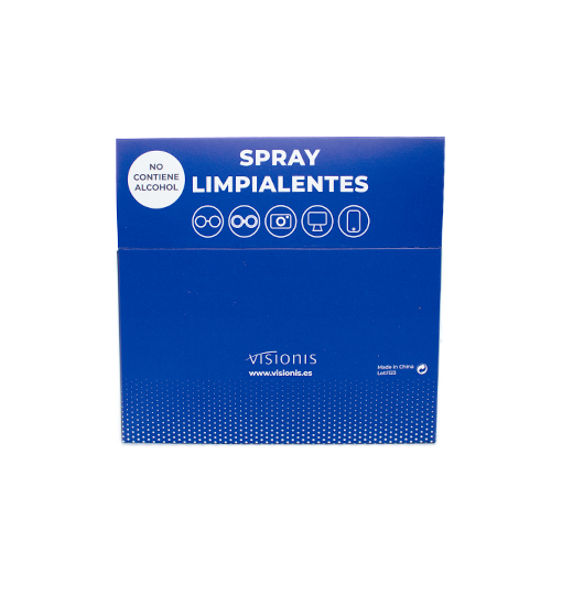 EXPOSITOR SPRAY LIMPIA GAFAS VEFREE 20ml AZUL 24uds