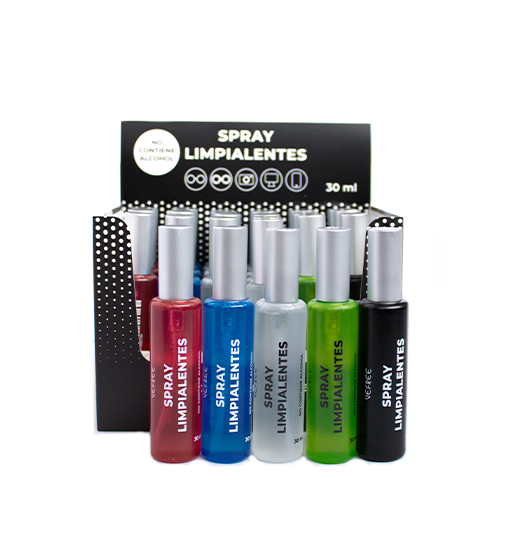 EXPOSITOR SPRAY LIMPIA GAFAS VEFREE 30ml 24uds