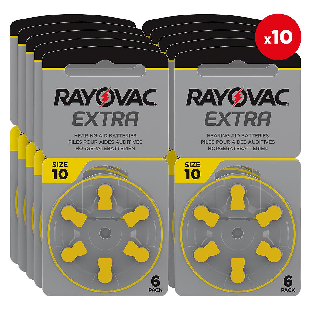 PILA RAYOVAC 10AU-6XE AMARILLA 60uds