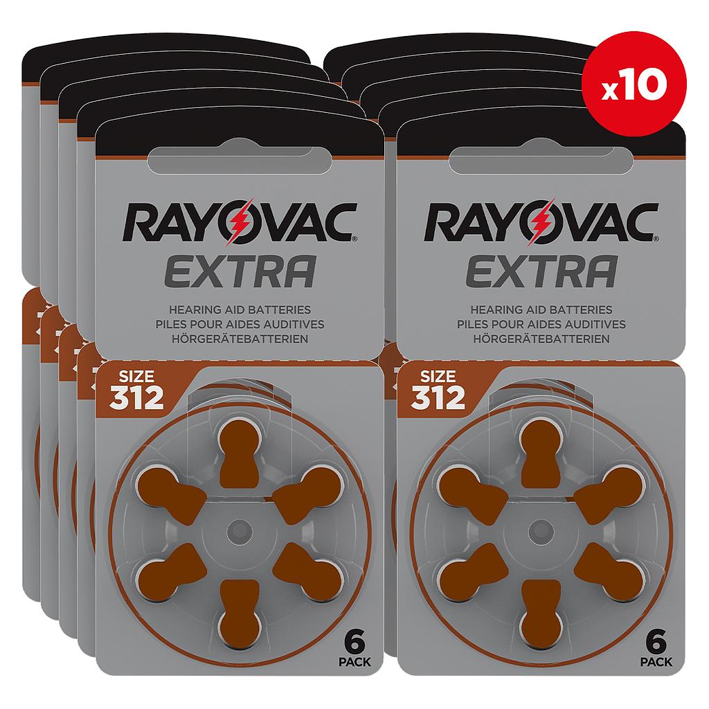 PILA RAYOVAC 312AU-6XE MARRÓN 60uds
