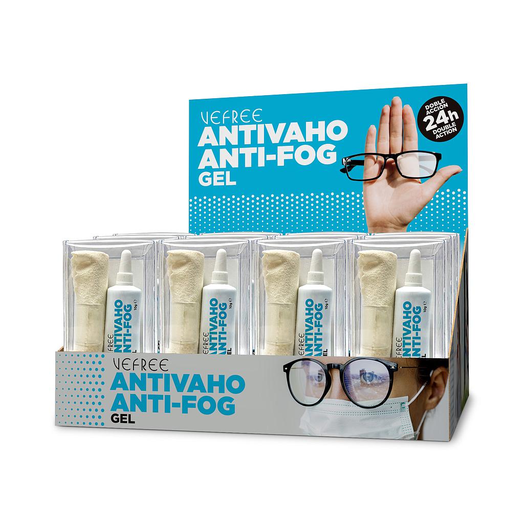 EXPOSITOR VEFREE GEL ANTIVAHO 10gr + GAMUZA 24uds