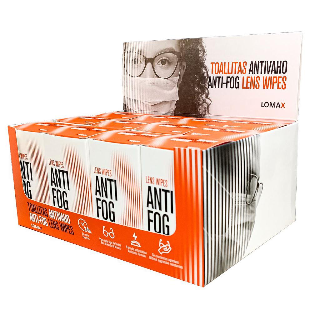 EXPOSITOR LOMAX TOALLITAS LIMPIALENTES CON EFECTO ANTIVAHO 12 CAJAS